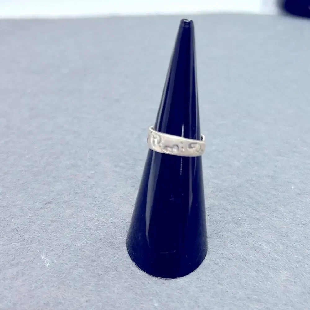 925 Thailand Sterling Silver Footprints Toe Ring Adjustable Size